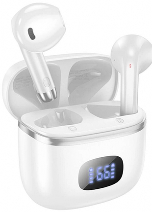Наушники беспроводные вкладыши bluetooth hoco eq1 music guide true wireless bt 5.3 белые