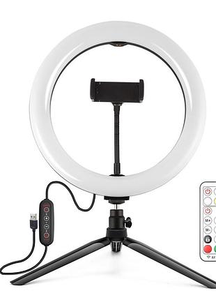 Кільцева usb led лампа puluz pkt3082b 10" + настільний штатив