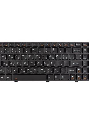 Клавиатура для ноутбука lenovo y580 черная, черный фрейм, подсветка