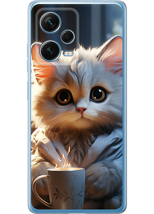 Чехол на xiaomi redmi note 12 pro+ 5g белый кот "5646u-3612-851"
