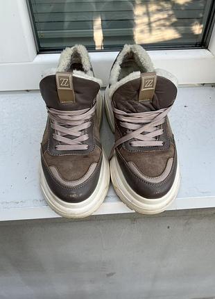 Теплі зимові черевики shoes design zozulya на хутрі та масивній підошві