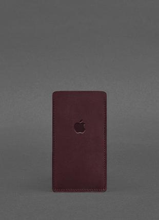 Шкіряний чохол для iphone 12 бордовий crazy horse