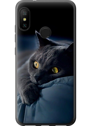 Чехол на xiaomi redmi 6 pro дымчатый кот "825u-1595-851"