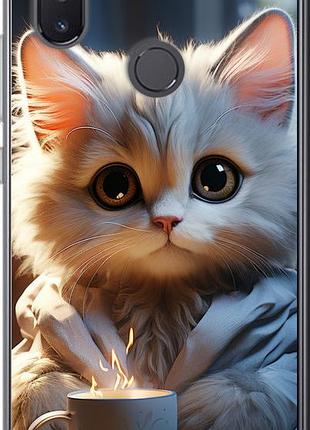 Чехол на xiaomi mi8 se белый кот "5646u-1504-851"
