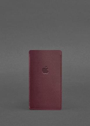 Кожаный чехол для iphone 11 бордовый