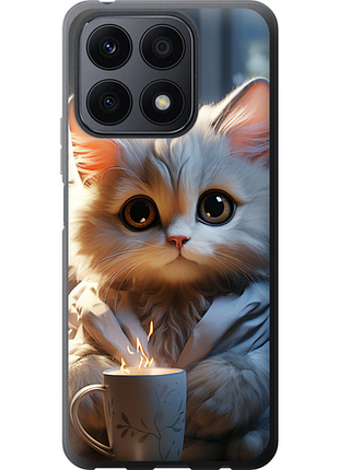 Чехол на huawei honor x8a белый кот "5646u-2963-851"
