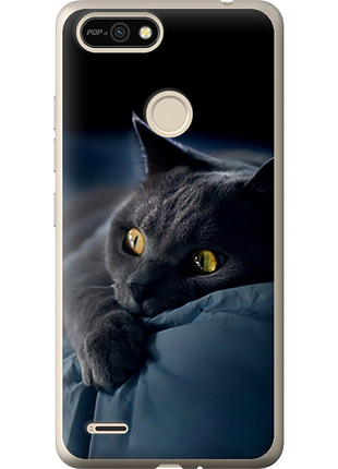 Чехол на tecno pop 2f b1f дымчатый кот "825u-2391-851"