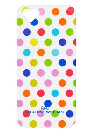Чехол aru для iphone 5/5s/5se cutie dots white/mix color