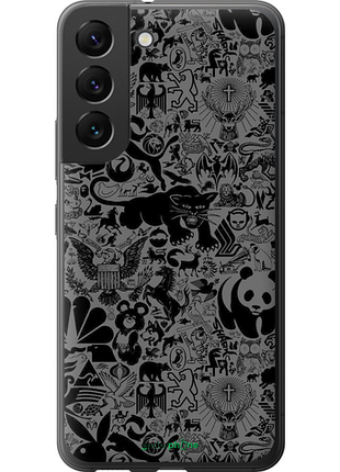 Чехол на samsung galaxy s22 чёрно-серый стикер бомбинг "2432u-2494-8094"