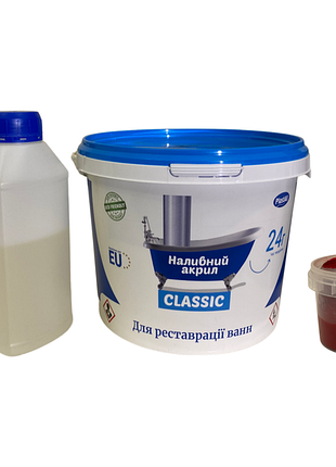 Наливной акрил для реставрации ванн plastall classic 1.5 м цветной красный