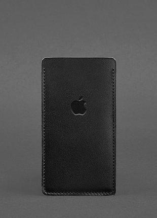 Кожаный чехол для iphone 12 черный краст 3
