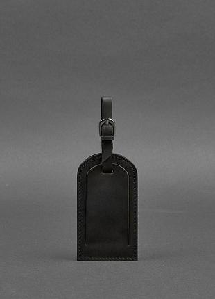 Кожаная бирка для багажа 2.0 черная crazy horse