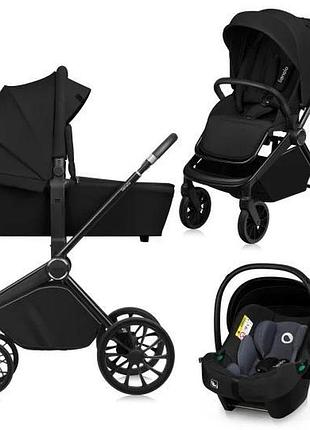 Универсальная коляска 3 в 1 lionelo mika plus 3in1 black onyx