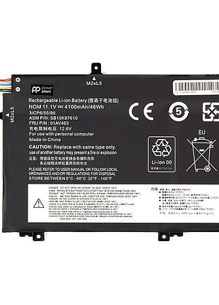 Акумулятор powerplant для ноутбуків lenovo thinkpad l480 (01av463) 11.1v 4100mah