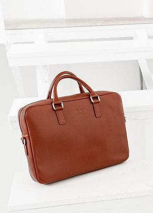 Кожаная деловая сумка briefcase 2.0 светло-коричневый