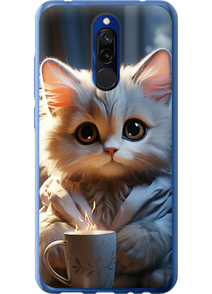 Чохол на xiaomi redmi 8 білий кіт "5646u-1806-851"