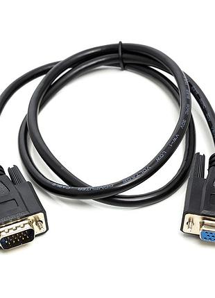Видео кабель powerplant vga (m) - vga (f), 1 м