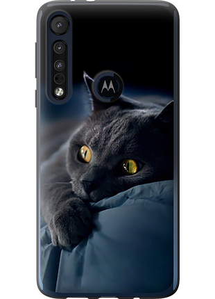 Чохол на motorola one macro димчастий кіт "825u-1812-851"