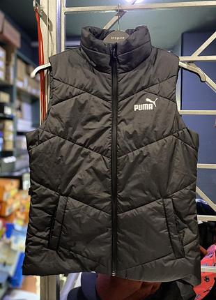 Чорна жіноча жилетка puma essentials padded оригінальна безрукавка нова