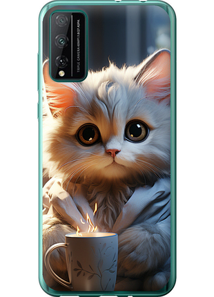 Чохол на huawei honor play 4t pro білий кіт "5646u-1914-851"