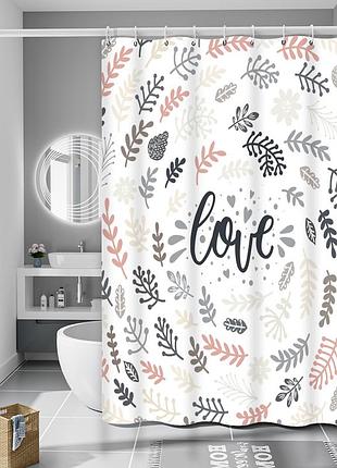 Шторка для ванны из полиэстера водонепроницаемая bathlux 180x180 см с кольцами, занавеска для ванной комнаты