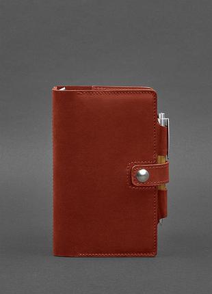 Женский кожаный блокнот (софт-бук) 4.0 коралловый
