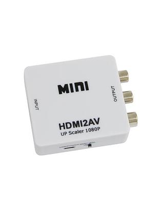 Переходник hdmi на тюльпаны (av) mini hdmi2av конвертер видеосигнала hdmi в av (rca)