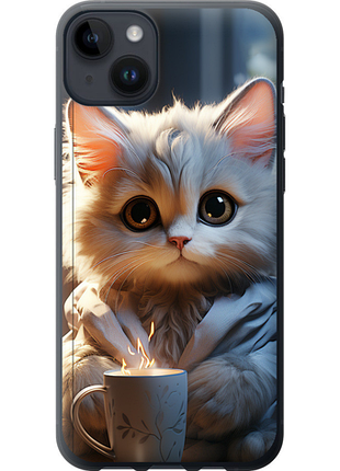 Чохол на iphone 14 plus білий кіт "5646u-2645-851"