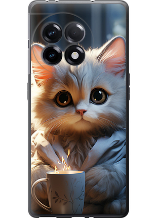 Чехол на oneplus 11r белый кот "5646u-2939-851"