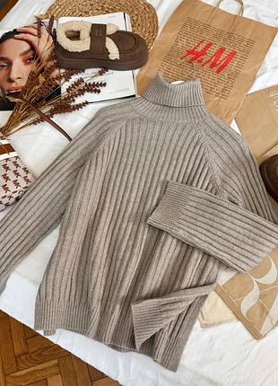 Подовжений светрик вільного крою з додаванням вовни h&m 🤍