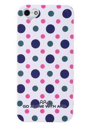 Чехол aru для iphone 5/5s/5se cutie dots white