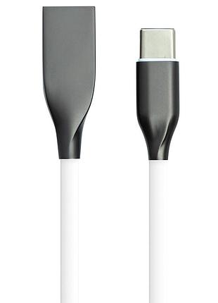 Кабель powerplant usb - type-c, 1м, силикон, белый