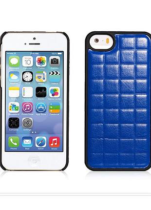 Чохол xoomz для iphone 5/5s/5se pu grid blue (back cover) (xip501bl)