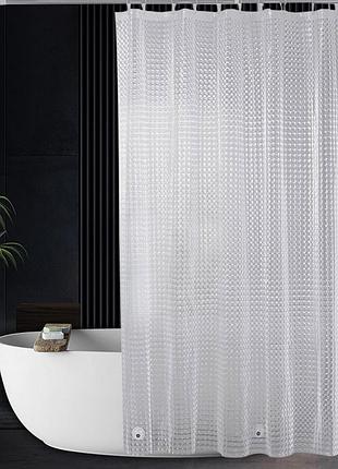 Шторка для ванной комнаты bathlux 180 x 180 см люкс качество с водоотталкивающим покрытием, прозрачная