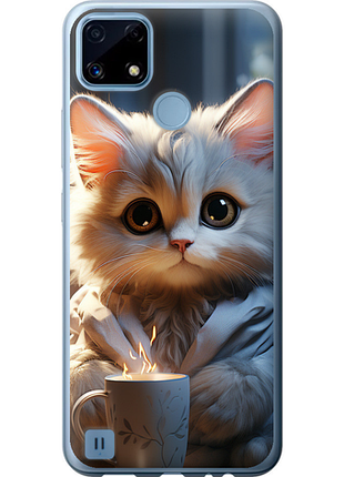 Чохол на realme c21 білий кіт "5646u-2321-851"