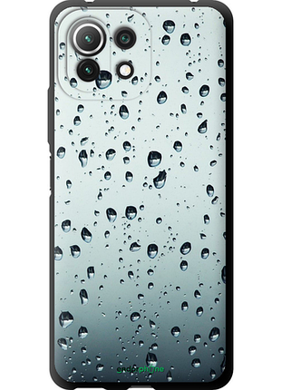 Чехол на xiaomi mi 11 lite стекло в каплях "848b-2281-8094", чехол для телефона