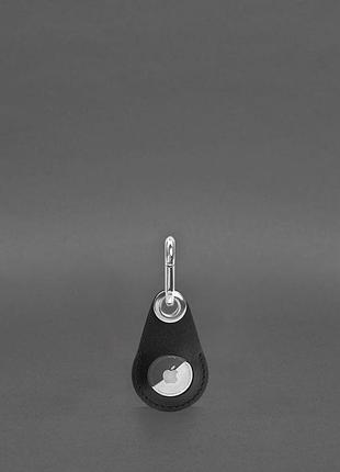 Кожаный чехол для apple airtag черный
