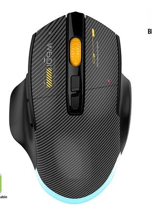 Миша бездротова, безшумна mikespn w601 з акумулятором і підсвіткою 2,4g+bluetooth black