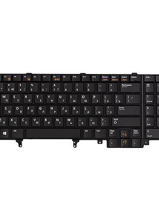 Клавиатура для ноутбука dell latitude e6520, e5520 черная, черный фрейм