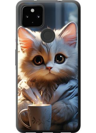 Чохол на google pixel 5a білий кіт "5646u-2286-851"
