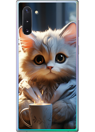 Чохол на samsung galaxy note 10 білий кіт "5646u-1718-851"