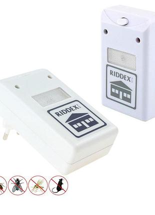 Электромагнитный опугиватель мишей pest repeller riddex комплект 2 шт., отпугиватель грызунов, тараканов