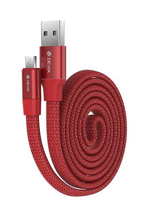 Кабель devia ring y1 microusb 2.4a 0.8m червоний