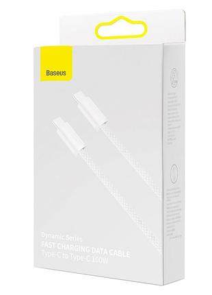 Кабель baseus dynamic type-c to type-c 100w 1m білий (cald000202) 6
