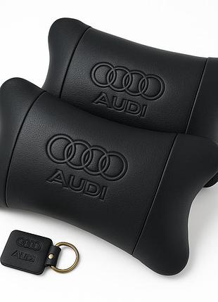 Подушка підголівник для дороги audi, подушки на підголівник зі шкіри, подарунок автолюбителю zx-15