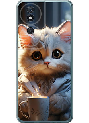 Чохол на huawei honor play 50 plus білий кіт "5646u-3399-851"