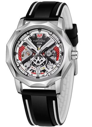 Наручные часы наручные часы наручные время наручные время forsining 8284 silver-black, часы наручные, часы мужские, часы