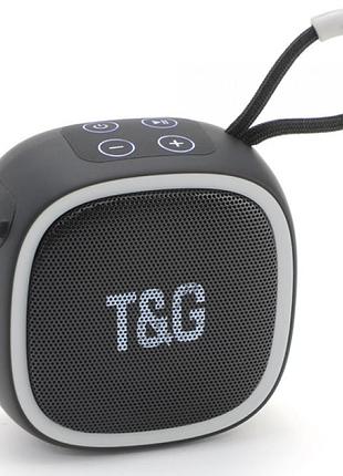 Портативная bluetooth-колонка tg659 bt/usb/tf/fm 5w с ремешком чёрная