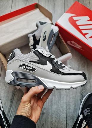 Чоловічі кросівки nike air max 90 grey/white+ ві