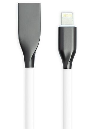 Кабель powerplant usb - lightning, 2м, силикон, белый
